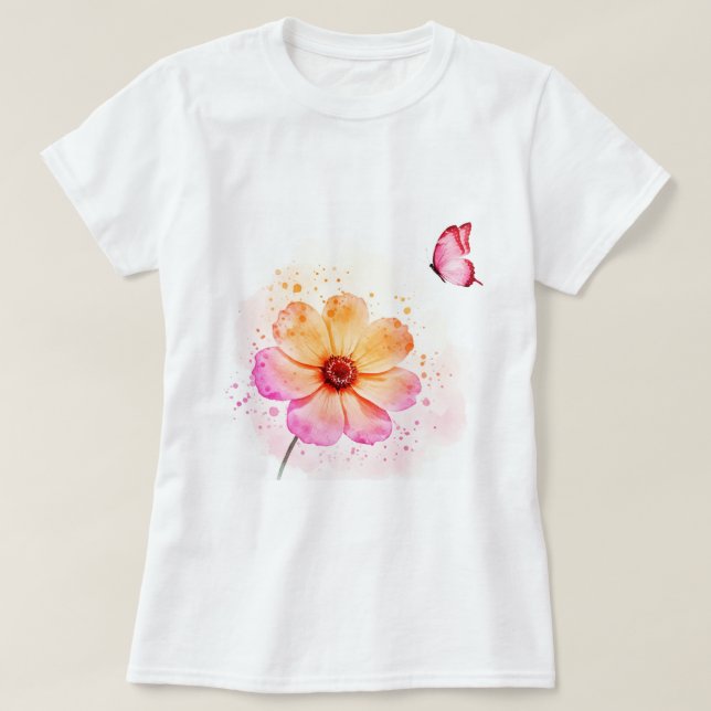  Flower and a butterfly T-Shirt (Design vorne)
