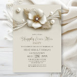 Flower and Pearls Wedding After Party Einladung<br><div class="desc">This wedding reception invitation is designed specifically for couples who have opted for a private ceremony and serves as a delightful way to extend your joy and invite your loved ones to celebrate your recent nuptials. This invitation offers convenient text templates, making it a breeze for you to add the...</div>