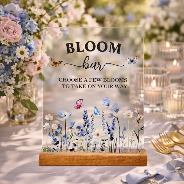 Flower Bar oder Bloom Bar Blauglocken-Junggesellin Acrylschild (Von Creator hochgeladen)