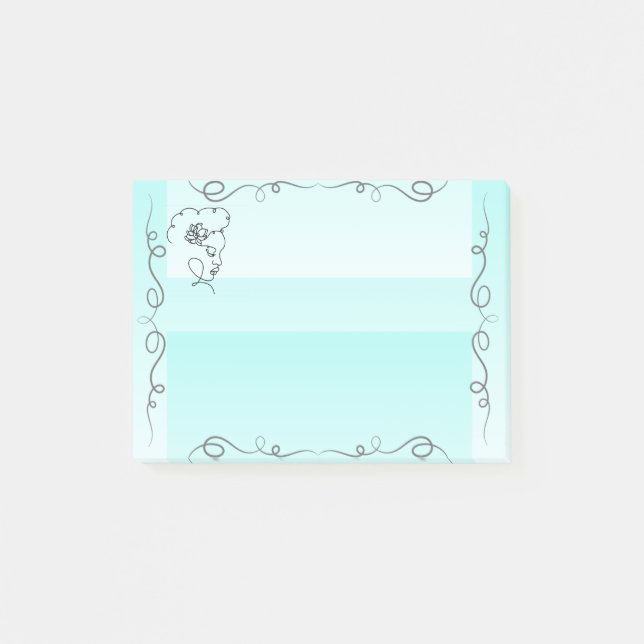 Flower Beauty Aqua Sticky Notes Post-it Klebezettel (Vorderseite)