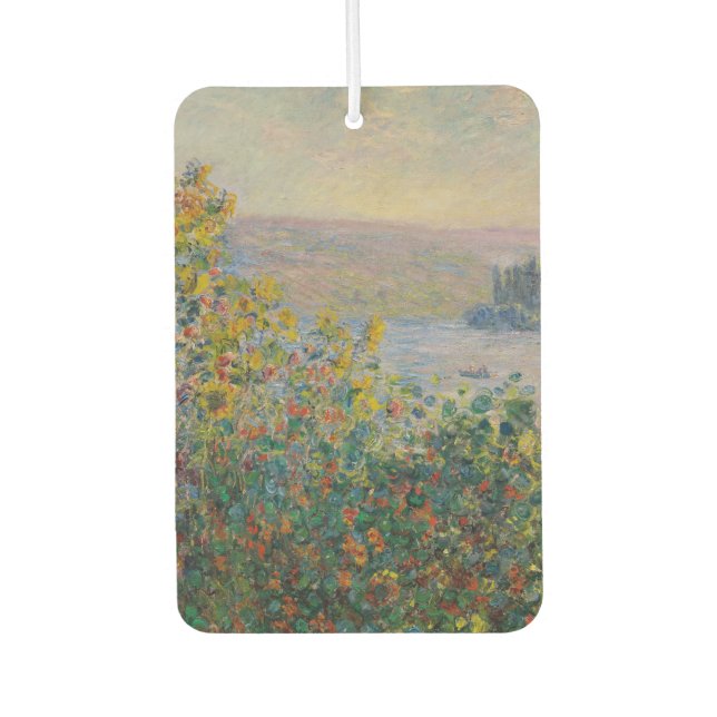 Flower Beds at Vétheuil, Impressionist Landscape Autolufterfrischer (Vorderseite)