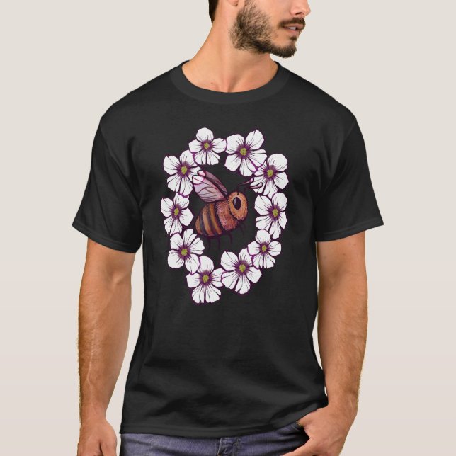 Flower Bee Artwork nature   T-Shirt (Vorderseite)