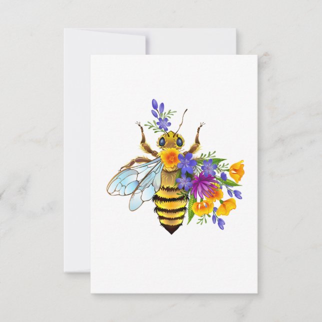 Flower bee with wild plants dankeskarte (Vorderseite)