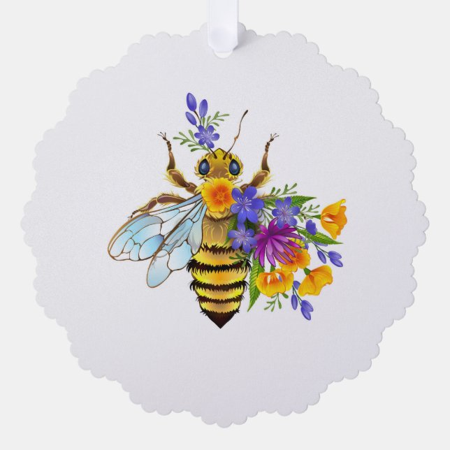 Flower bee with wild plants ornament karte (Vorderseite)