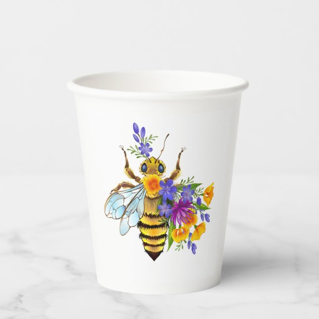 Flower bee with wild plants pappbecher (Vorderseite)