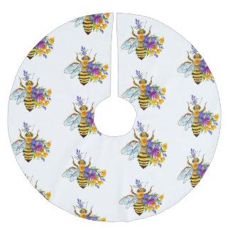 Flower bee with wild plants polyester weihnachtsbaumdecke