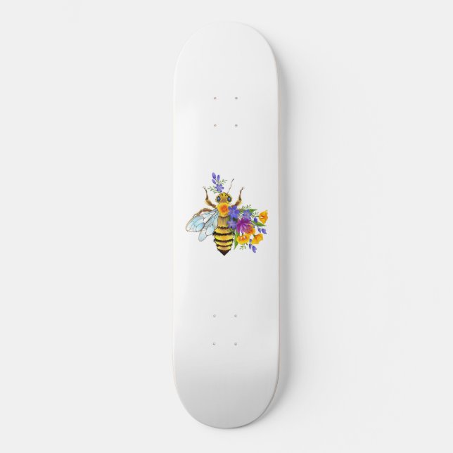 Flower bee with wild plants skateboard (Vorderseite)