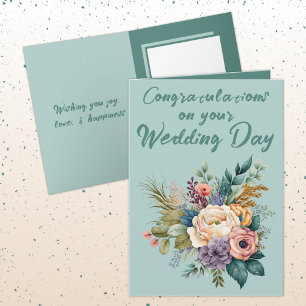 Flower Bouquet Hochzeit Herzlichen Glückwunsch Grü Karte