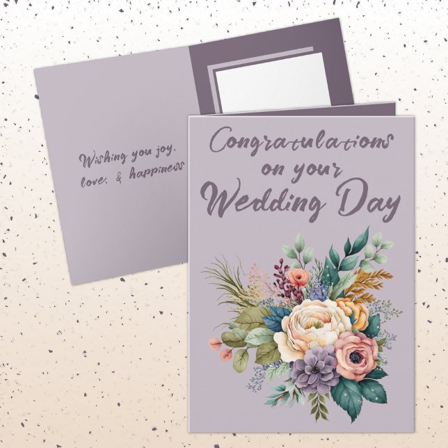 Flower Bouquet Hochzeit Herzlichen Glückwunsch Vio Karte (Von Creator hochgeladen)