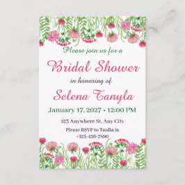 Flower Bridal Shower Invitation Card Einladung