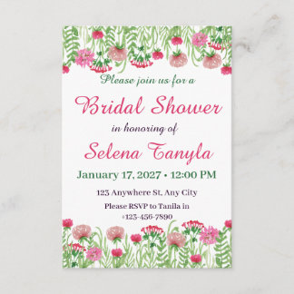 Flower Bridal Shower Invitation Card Einladung