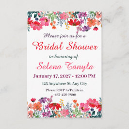 Flower Bridal Shower Invitation Card Einladung