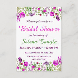Flower Bridal Shower Invitation Card Einladung