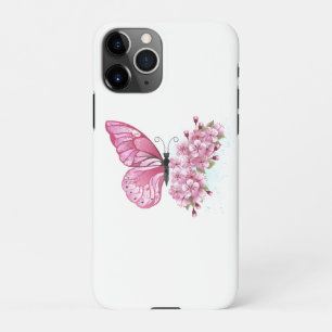 Flower Butterfly with Pink Sakura iPhone 11Pro Hülle