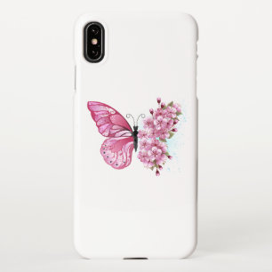 Flower Butterfly with Pink Sakura iPhone Hülle