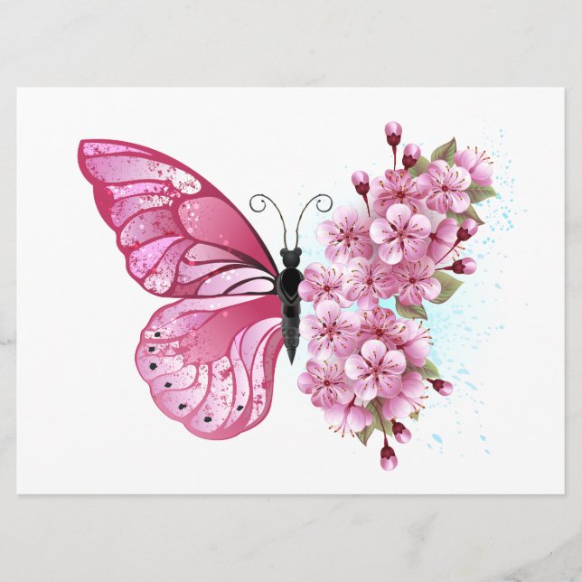 Flower Butterfly with Pink Sakura Programm (Vorderseite)