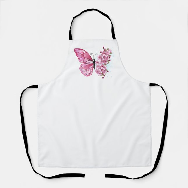 Flower Butterfly with Pink Sakura Schürze (Vorderseite)