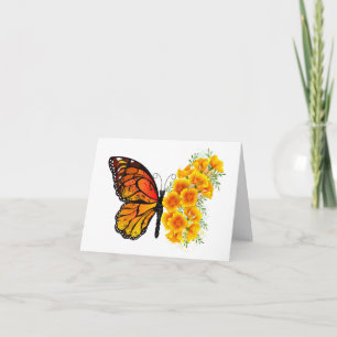Flower Butterfly with Yellow California Poppy