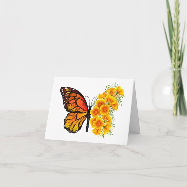 Flower Butterfly with Yellow California Poppy (Devant)
