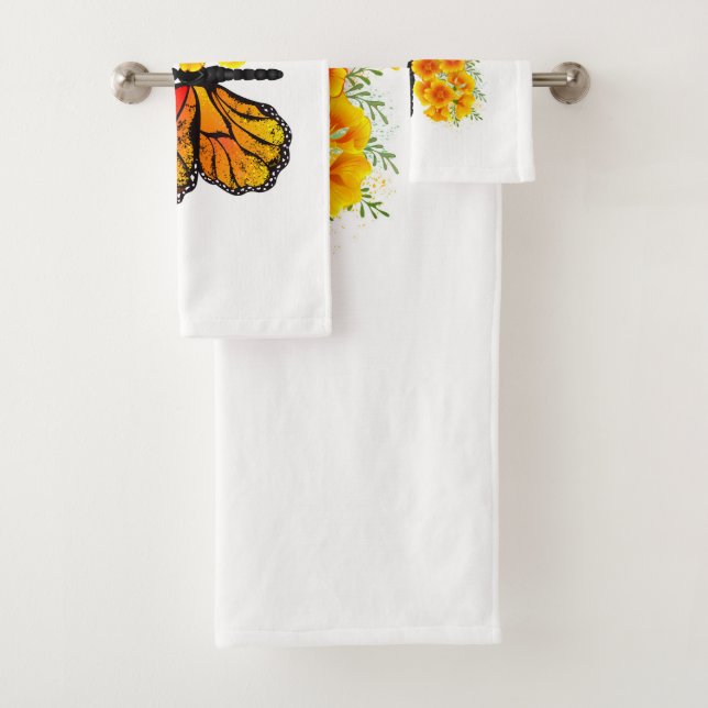 Flower Butterfly with Yellow California Poppy (En situation)
