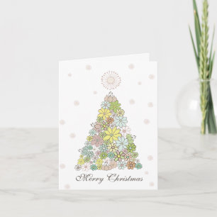Flower Christmas Tree Famille Carte photo Modèle