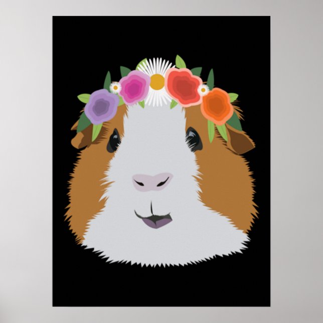 Flower Crown Guinea Pig Poster (Vorne)