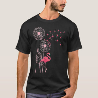 Flower Dandelion Exotic Animal Tropical Bird Pink  T-Shirt