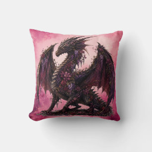 Flower-Drache Botanischer Fantasy-Drache Kissen