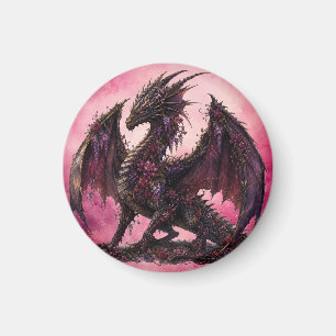 Flower-Drache Botanischer Fantasy-Drache Magnet