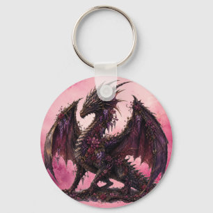 Flower-Drache   Botanischer Fantasy-Drache Schlüsselanhänger