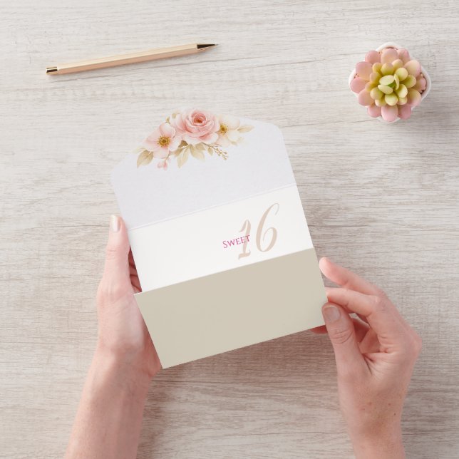 Flower Dreamy Soft Sweet 16 Birthday Invitation All In One Einladung (Video)
