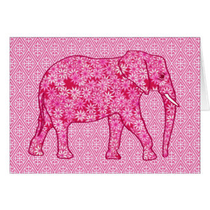Flower elephant - fuchsia pink