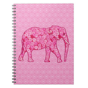 Flower elephant - fuchsia pink notizblock