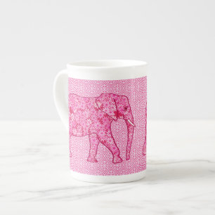 Flower elephant - fuchsia pink prozellantasse