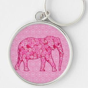 Flower elephant - fuchsia pink schlüsselanhänger