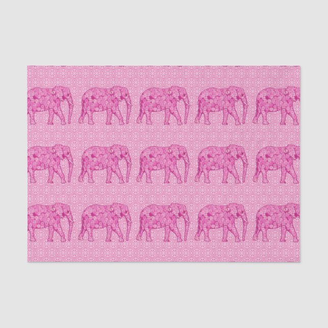 Flower elephant - fuchsia pink seidenpapier (Vorderseite)