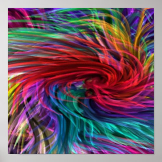 Flower Fibre Art: Farbenfrohe Regenbogengrafiken Poster