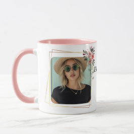 flower frame photo tasse