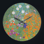 Flower Garden by Gustav Klimt Große Wanduhr<br><div class="desc">Beautiful colorful painting of a flower garden by Gustav Klimt. Amazing variations of colors and beautiful flowers fit just beautiful on many sorts of wonderful products and gift ideas.</div>