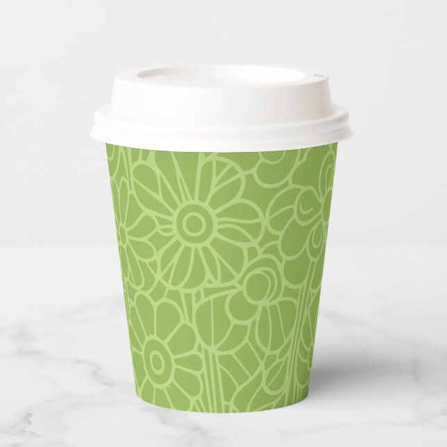Flower Garden Green Pappbecher (Vorderseite)