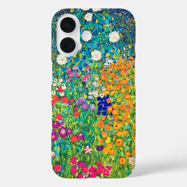Flower Garden, Gustav Klimt iPhone 16 Hülle (Rückseite)