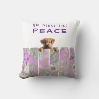 Flower Garden.Peaceful Puppy Hope Kissen