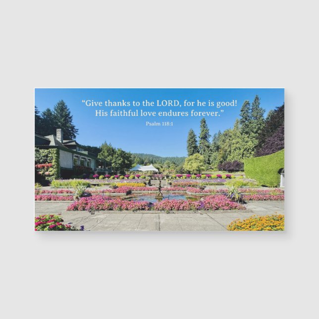 Flower Gardens Give Thanks Inspiring Quote Magnet (Vorderseite)