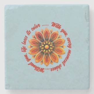 FLOWER GIFT MOM DAUGHTER SISTER TEACHER FRIEND STEINUNTERSETZER