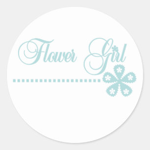 Flower Girl Aquamarin Elegante Runder Aufkleber