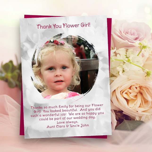 Flower Girl-Foto Vielen Dank für Ihre Nachricht Dankeskarte (Von Creator hochgeladen)