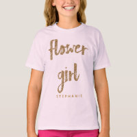Flower Girl Gold Glitzer Wedding Party