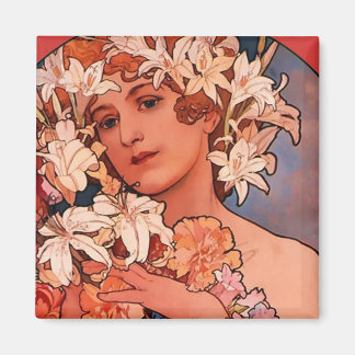 Flower Girl Magnet Art Nouveau