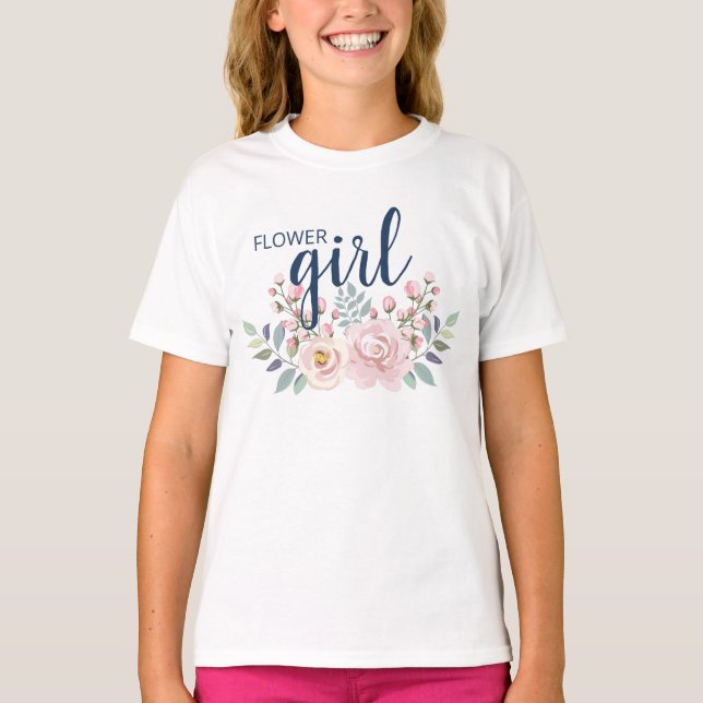 Flower Girl Pink Florl Wedding T - Shirt (Vorderseite)