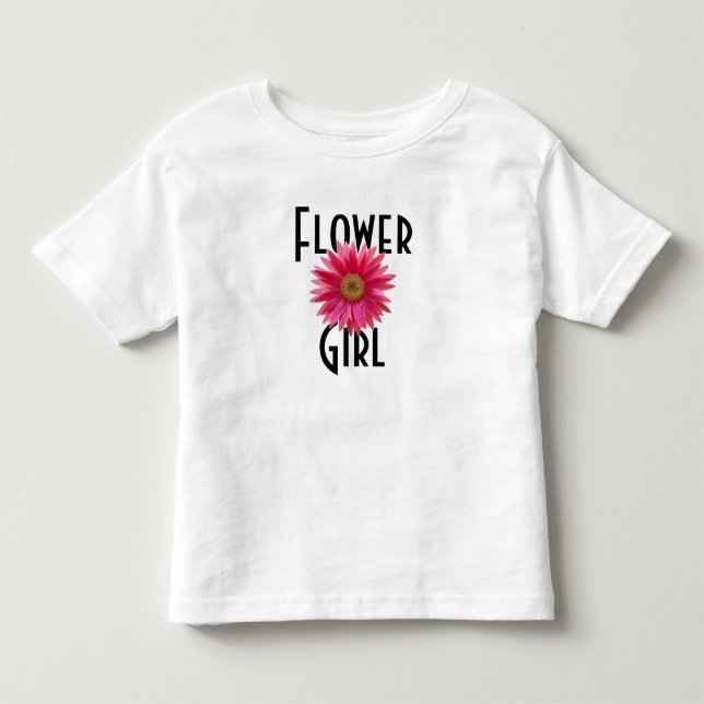 Flower Girl Pink Gerbera Daisy Wedding Kleinkind T-shirt (Vorderseite)